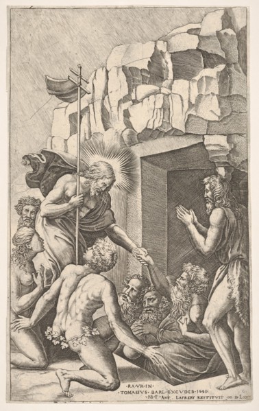 Christ in Limbo, after Raphael, 1541. Creator: Nicolas Beatrizet.