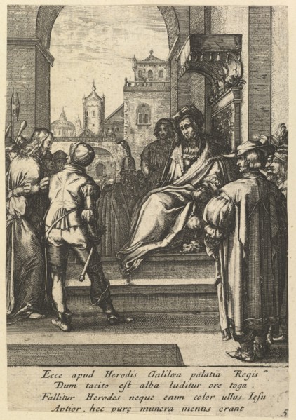 Christ Before Pilate, from The Passion of Christ, mid 17th century. Creator: Nicolas Cochin.