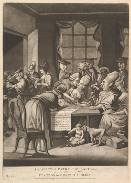 A Society of Patriotic Ladies at Edenton in North Carolina, March 25, 1775. Creator: Attributed to Philip Dawe