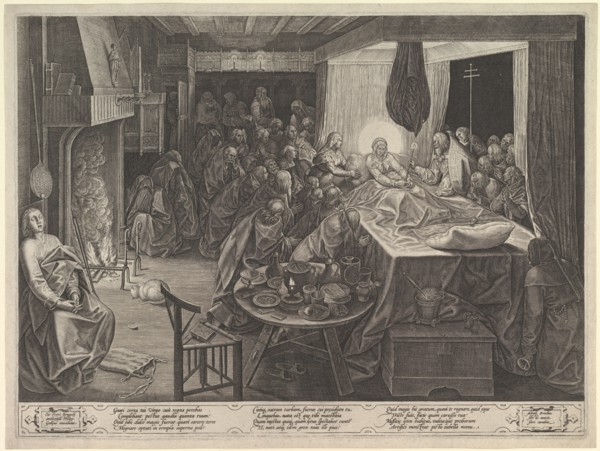 The Death of the Virgin, 1574. Creator: Philip Galle.