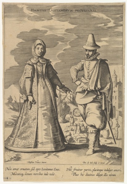 Habitus Lusitanorum Peculiaris, from Fashions of Different Nations.n.d. Creator: Pieter de Jode I.