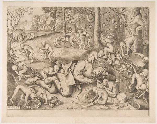The Merchant Robbed by Monkeys, 1562. Creators: Pieter van der Heyden, Pieter Bruegel the Elder.