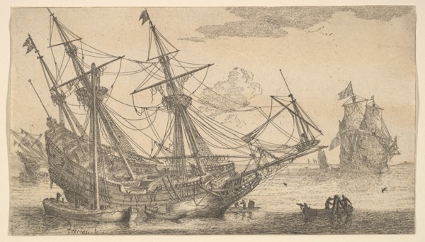 A Merchant Man Careened for Caulking the Hull, 17th century. Creator: Reinier Zeeman.