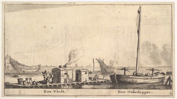 A Raft and a "Onderlegger", 17th century. Creator: Reinier Zeeman.