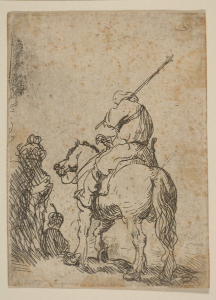 Turbaned Soldier on Horseback, ca. 1629. Creator: Rembrandt Harmensz van Rijn.