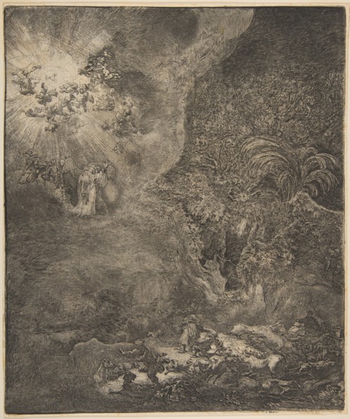 The Angel Appearing to the Shepherds. Creator: Rembrandt Harmensz van Rijn.