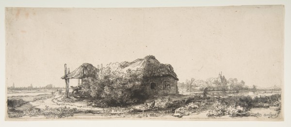 Landscape with a Cottage and a Haybarn, 1641. Creator: Rembrandt Harmensz van Rijn.