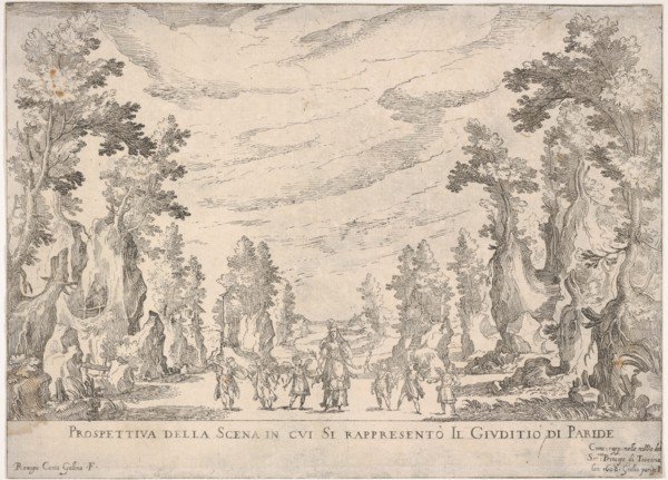 View of the scene in which is represented the Judgment of Paris