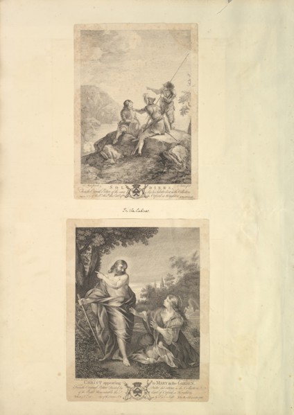 Leaf from Aedes Walpolianae mounted with two prints: