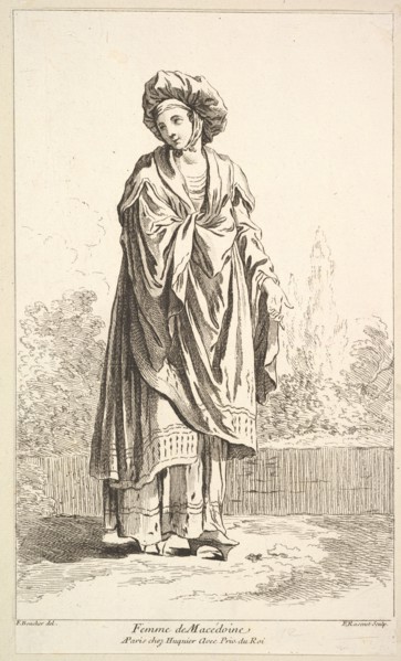 Femme de Macédoine, from Recueil de diverses fig.res étrangeres Inventées par F. B..., 18th century. Creator: Simon François Ravenet.