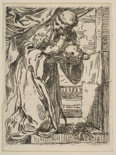 Saint Anthony of Padua holding the Christ Child, ca.1635-1636. Creator: Simone Cantarini.