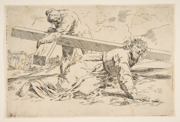 Christ bearing the cross on his back, copy after Cantarini, ca. 1637-1639 or after. Creator: Unknown.