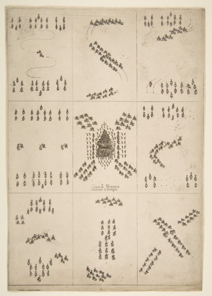 Various figures of horse ballet, 1652. Creator: Stefano della Bella.