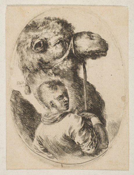 A slave holds a camel by the bridle, from 'Several heads in the Persian style'