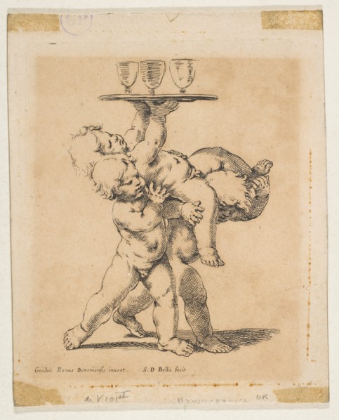 Three Children with a Tray, ca. 1638. Creator: Stefano della Bella.