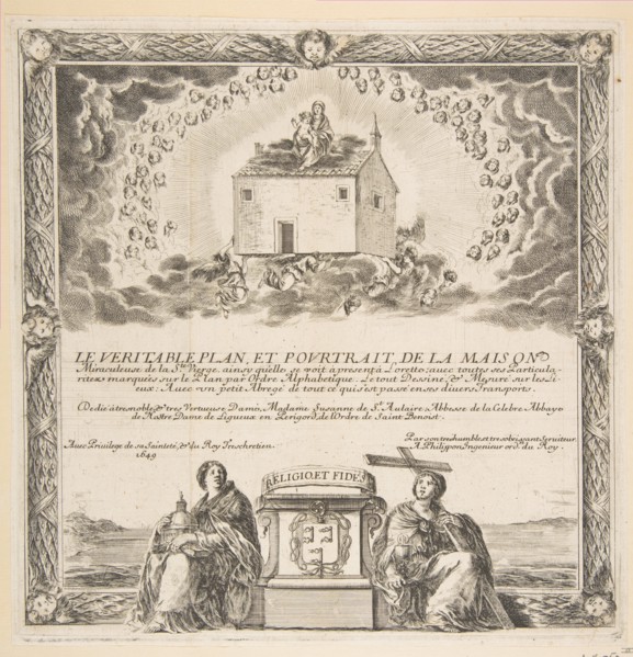 Frontispiece for Le Véritable Plan et Pourtrait de la Maison de la Ste. Vierge, 1649. Creator: Stefano della Bella.
