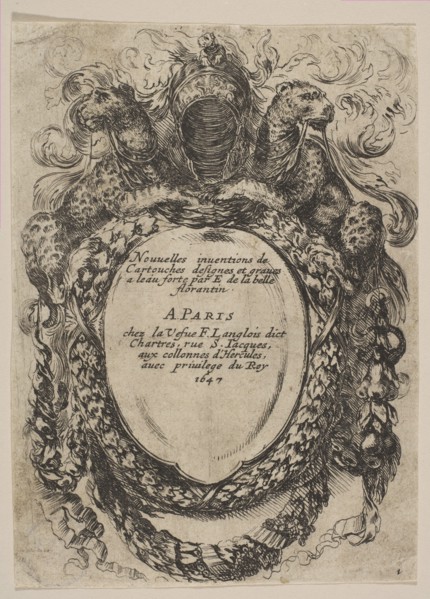 Cartouche with Title: Nouvelles inventions de Cartouches, 1647. Creator: Stefano della Bella.