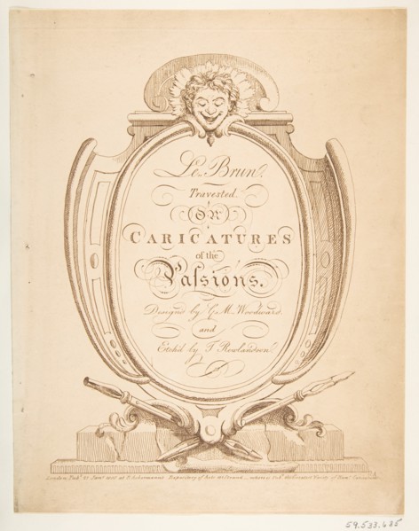Le Brun Travested, or Caricatures of the Passions, January-February 1800. Creator: Thomas Rowlandson.