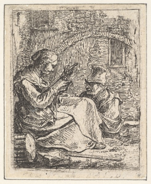 Woman Spinning.n.d. Creator: Thomas Wijck.