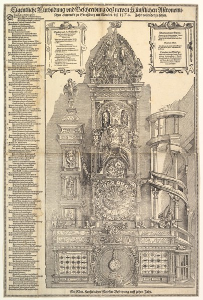 Astronomical Clock in the Cathedral in Strasbourg, 1574. Creator: Tobias Stimmer.