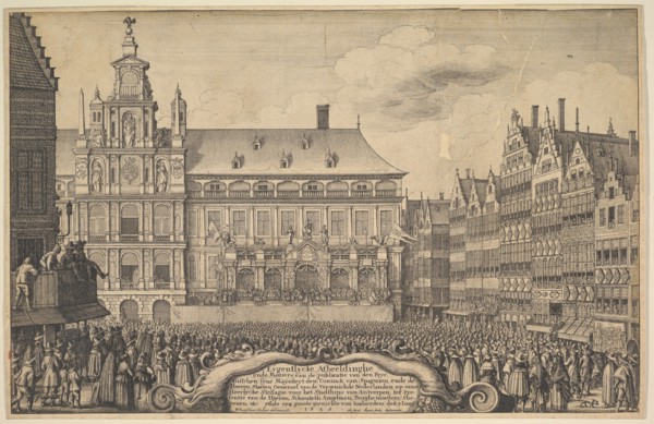 Proclamation of the treaty of Munster, 1648. Creator: Wenceslaus Hollar.