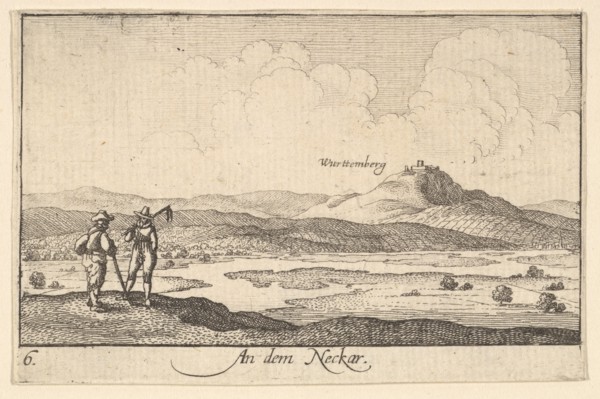 On the Neckar, 1635. Creator: Wenceslaus Hollar.