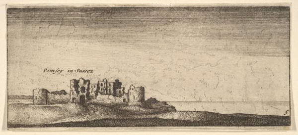 Pevensey Castle, 1652-77. Creator: Wenceslaus Hollar.