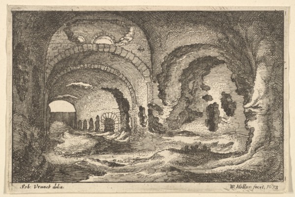 Roman remains at Tivoli, 1673. Creator: Wenceslaus Hollar.