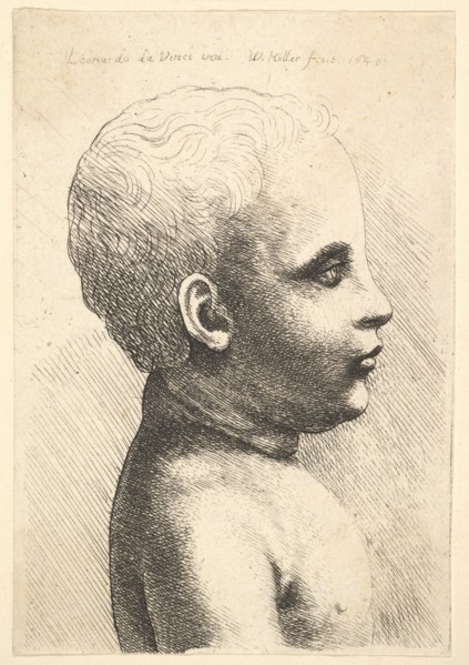 Head and shoulder of a child, in profile to right, 1645. Creator: Wenceslaus Hollar.