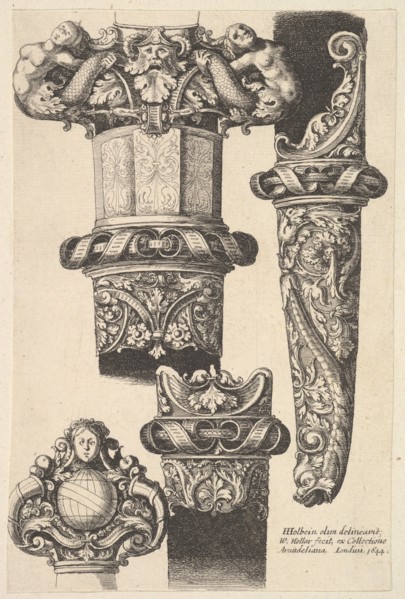 Daggars and scabbards, 1625-77. Creator: Wenceslaus Hollar.