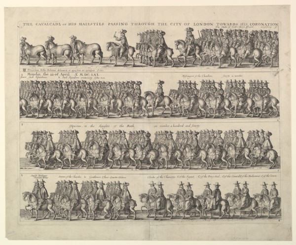 Coronation Procession of Charles II Through London, 1662. Creator: Wenceslaus Hollar.