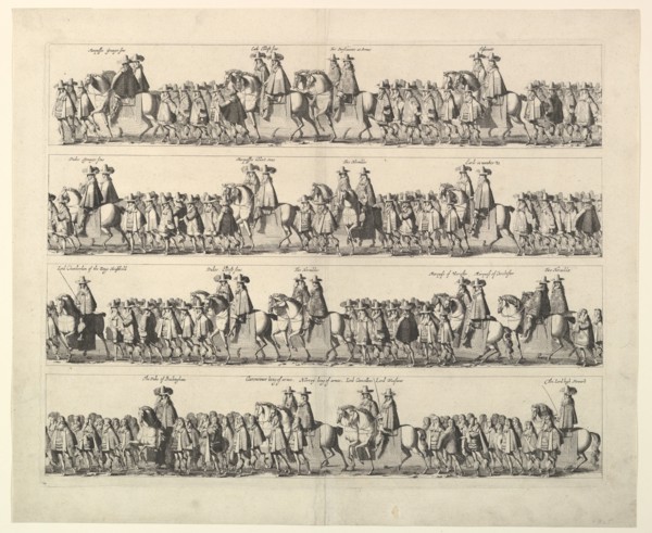 Coronation Procession of Charles II Through London, 1662. Creator: Wenceslaus Hollar.