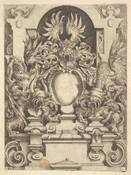 Design for a Cartouche, Plate from Dietterlin's Architecttura, 1598. Creator: Wendel Dietterlin the Elder.