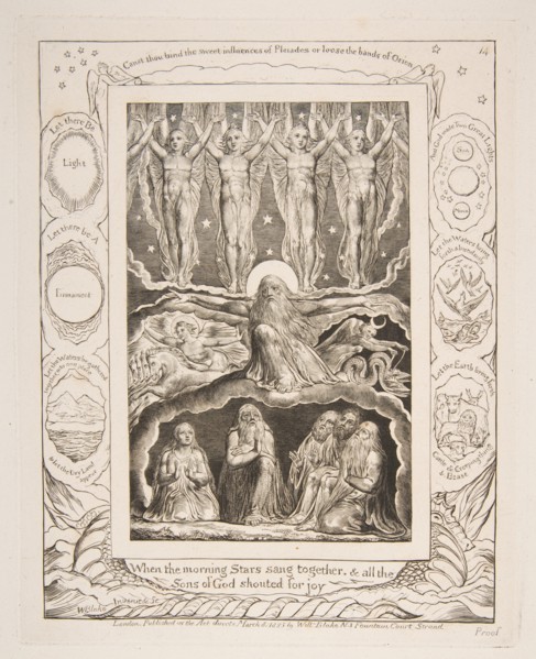 The Creation, from Illustrations of the Book of Job, 1825-26. Creator: William Blake.