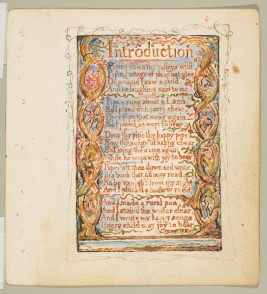 Songs of Innocence: Introduction, ca. 1825. Creator: William Blake.
