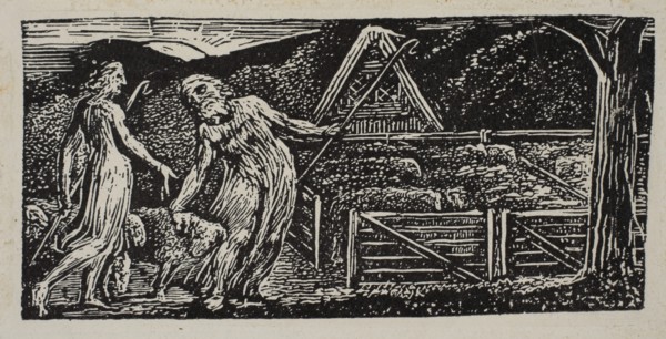 Thenot and Colinet Lead Their Flocks Together, from Thornton's Pastorals of Virgil, 1821. Creator: William Blake.