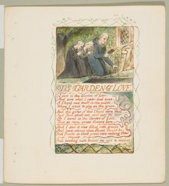 Songs of Innocence and of Experience: The Garden of Love, ca. 1825. Creator: William Blake.