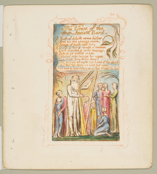 Songs of Innocence and of Experience: Voice of the Ancient Bard, ca. 1825. Creator: William Blake.