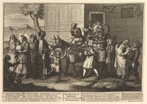 The Mystery of Masonry Brought to Light by the Go..., [first published December 1724] later reissue. Creator: William Hogarth.