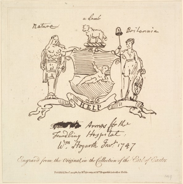 Arms for the Foundling Hospital, December 22, 1781. Creator: Unknown.