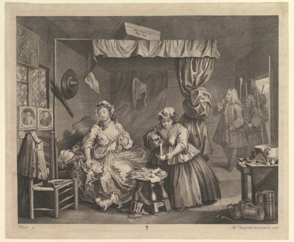 A Harlot's Progress, Plate 3, April 1732. Creator: William Hogarth.