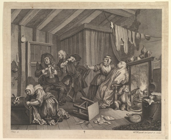 A Harlot's Progress, Plate 5, April 1732. Creator: William Hogarth.
