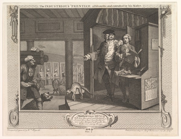 The Industrious 'Prentice a Favorite and Entrusted by his Master