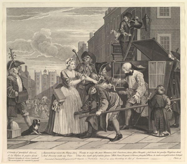A Rake's Progress, Plate 4, June 25, 1735. Creator: William Hogarth.
