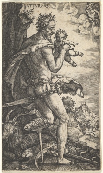 Saturn from The Gods Who Preside Over the Planets, 1525. Creator: Master I.B..