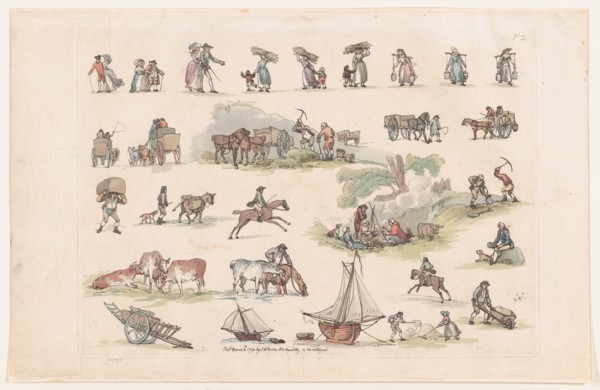 Plate 2, Outlines of Figures, Landscapes and Cattle...for the Use of Learners, March 8, 1790.