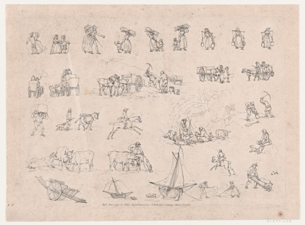 Plate 2, Outlines of Figures, Landscapes and Cattle...for the Use of Learners, June 1, 1790.