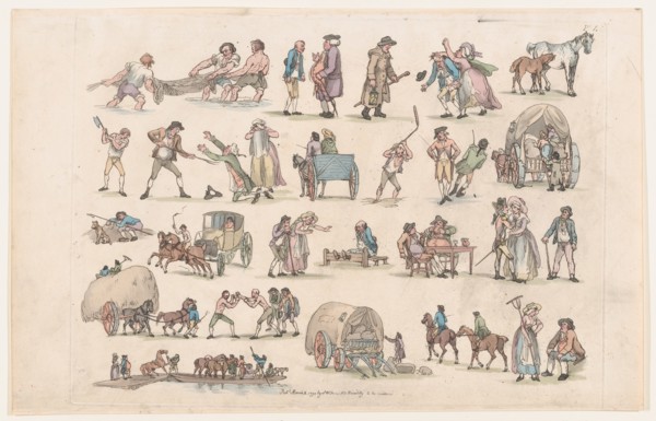 Plate 4, Outlines of Figures, Landscapes and Cattle...for the Use of Learners, March 8, 1790.