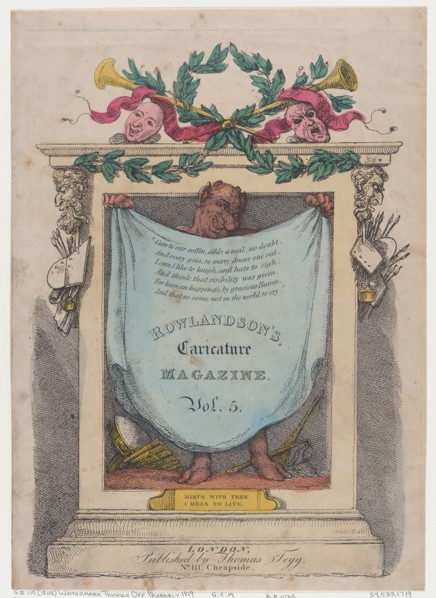 Title Page, Rowlandson's Caricature Magazine, Vol. 5, 1808.