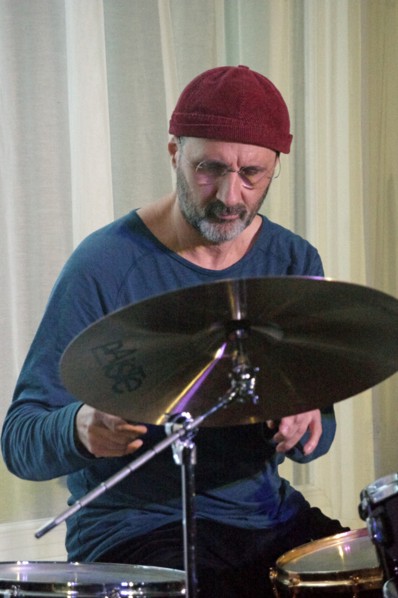 Jorge Rossy, Martin Speake's International Quartet, Watermill Jazz Club, Dorking, Surrey, 18 Feb 2020.